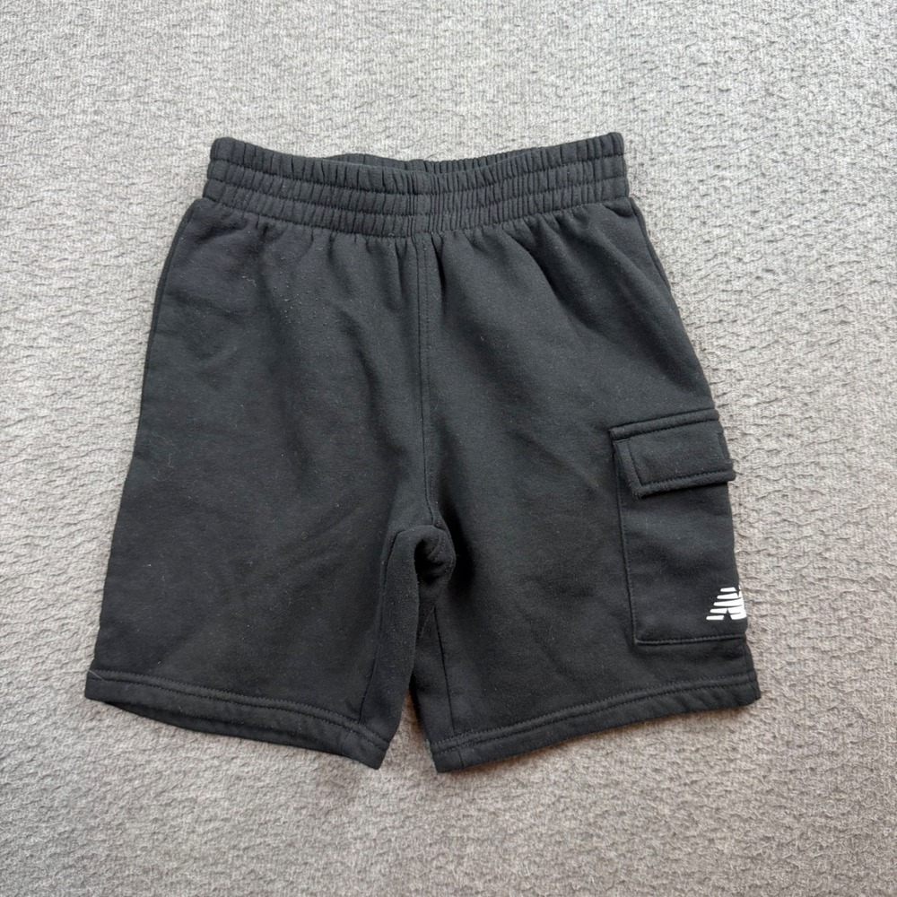 New Balance Shorts Kids Size 10 Black Knit Fleece Logo Athletic‎